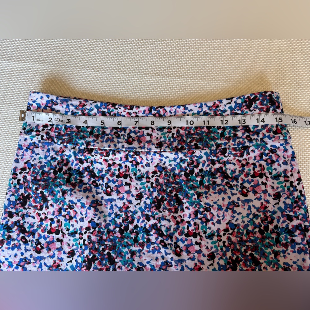 Margaret M Skirt Medium Stretchy Pull On Pencil Skirt Abstract Pattern Pink Blue - Picture 4 of 6